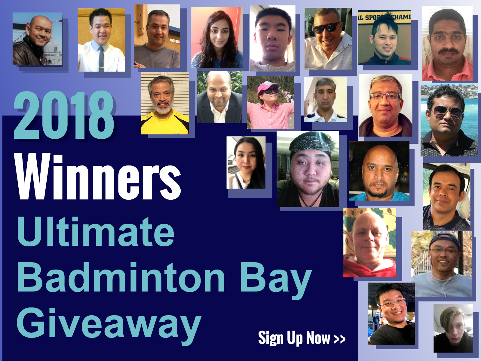 2018 Winners Ultimate Badminton Bay Giveaway - Sign up now>>